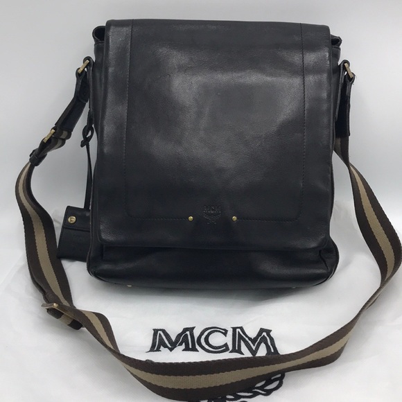 MCM Other - MCM Dark Brown Leather Messenger Crossbody Bag
